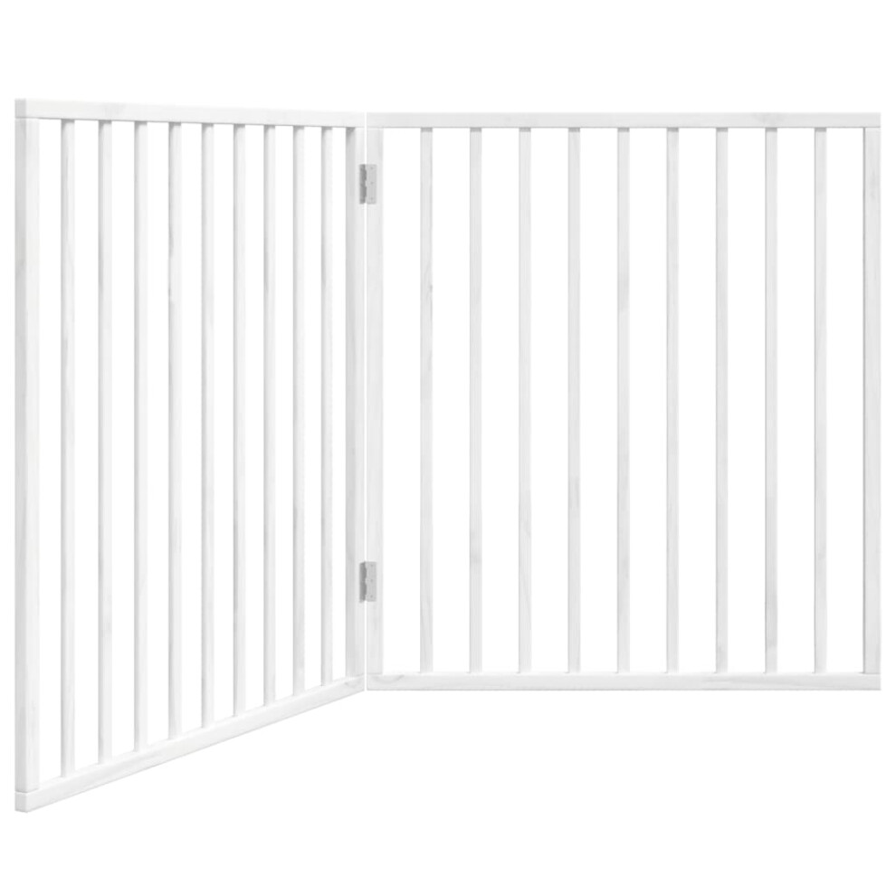 (white, 80 x 90 x 2 cm/ 2 pcs) vidaXL Dog Gate with Door Foldable Dog Fence Pet Gate Pet Barrier Poplar Wood