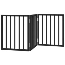vidaXL 3-tlg. Hundetor Faltbar Schwarz 150 cm Pappelholz