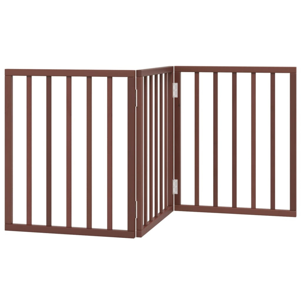 (brown, 50 x 60 x 2 cm/ 3 pcs) vidaXL Dog Gate with Door Foldable Dog Fence Pet Gate Pet Barrier Poplar Wood