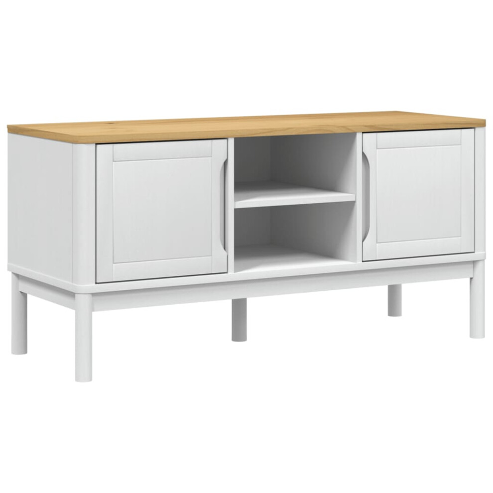 (white) vidaXL TV Cabinet TV Stand Media TV Unit Entertainment Centre Solid Wood Pine