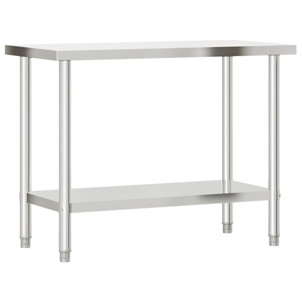 Vidaxl (110 X 55 X 85 Cm) Kitchen Work Table Food Prep Work Bench Catering Table Stainless Steel