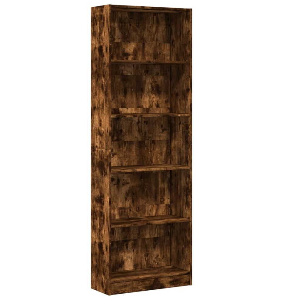 (smoked oak, 60 x 24 x 176 cm) vidaXL Book Cabinet Display Rack Bookshelf Storage Shelf Rack Engineered Wood