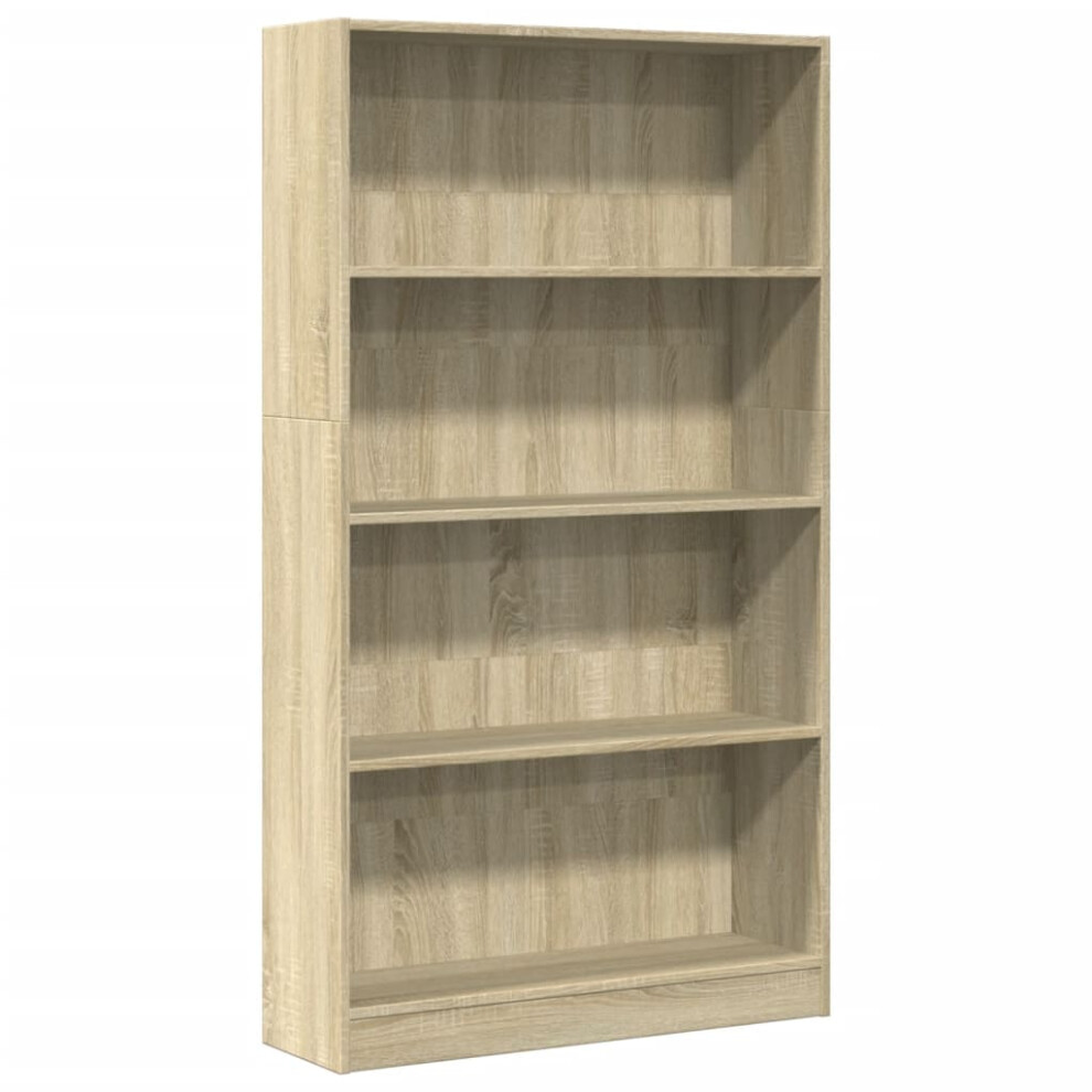 Vidaxl (Sonoma Oak, 80 X 24 X 143 Cm) Book Cabinet Display Rack Bookshelf Storage Shelf Rack Engineered Wood
