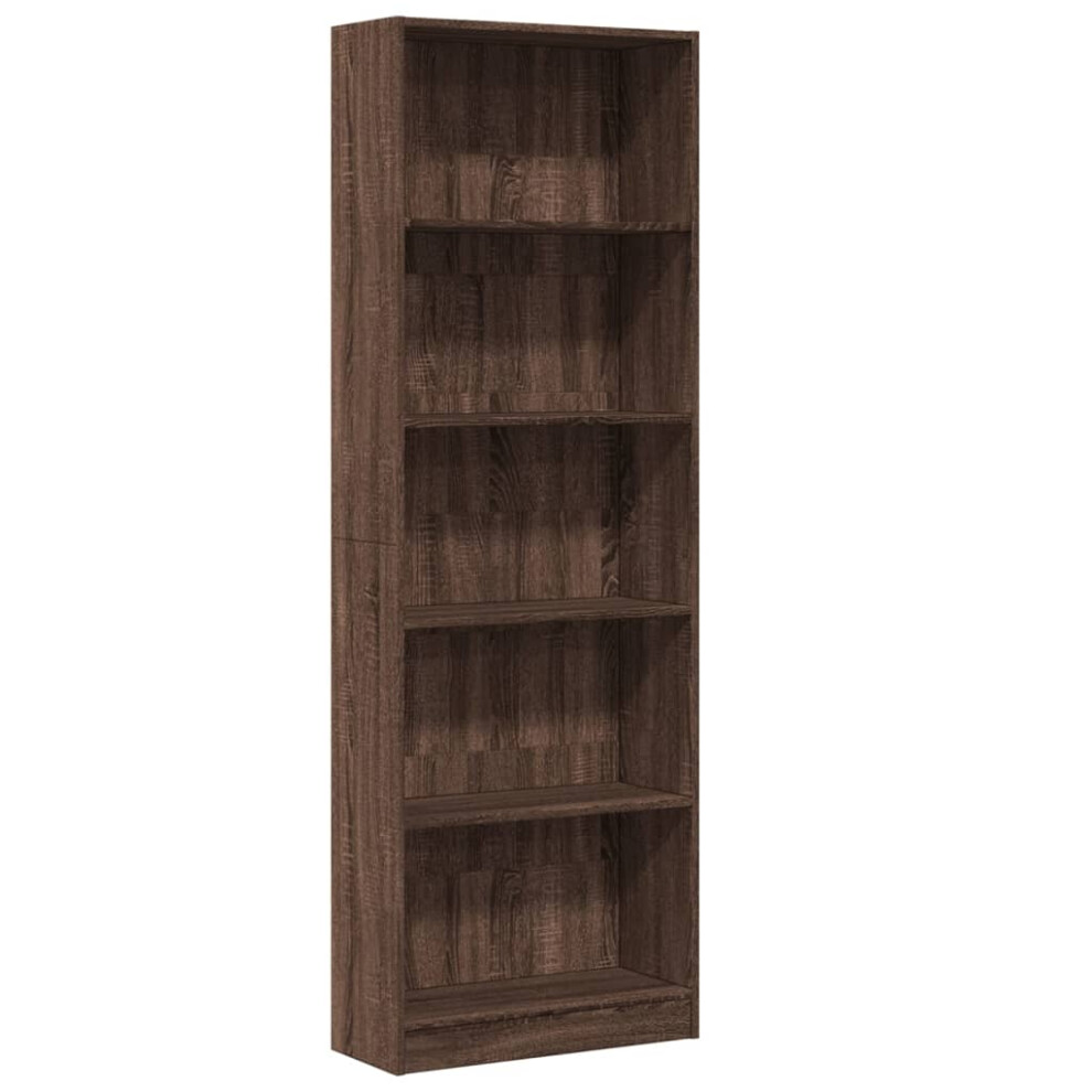 (brown oak, 60 x 24 x 176 cm) vidaXL Book Cabinet Display Rack Bookshelf Storage Shelf Rack Engineered Wood