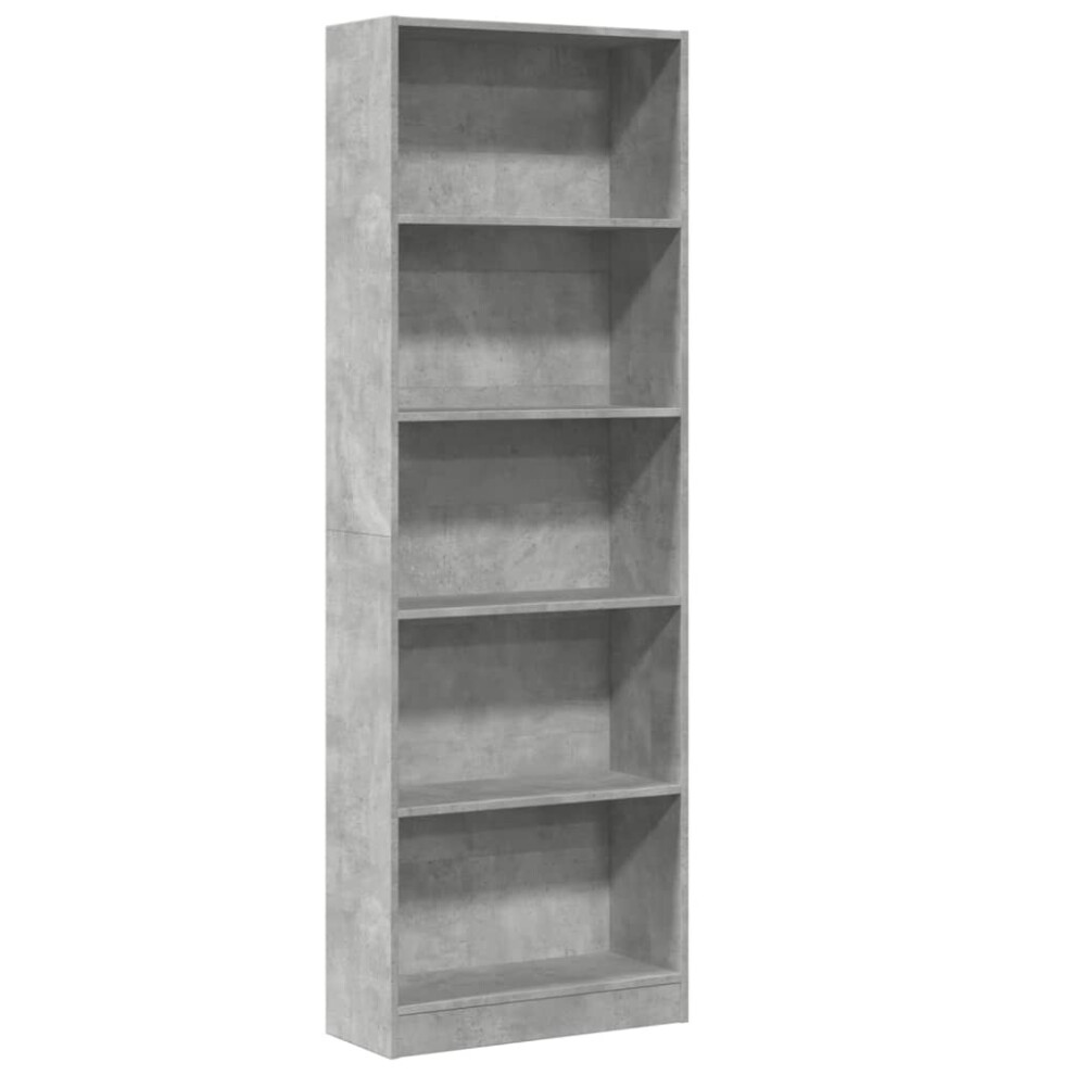 (concrete grey, 60 x 24 x 176 cm) vidaXL Book Cabinet Display Rack Bookshelf Storage Shelf Rack Engineered Wood