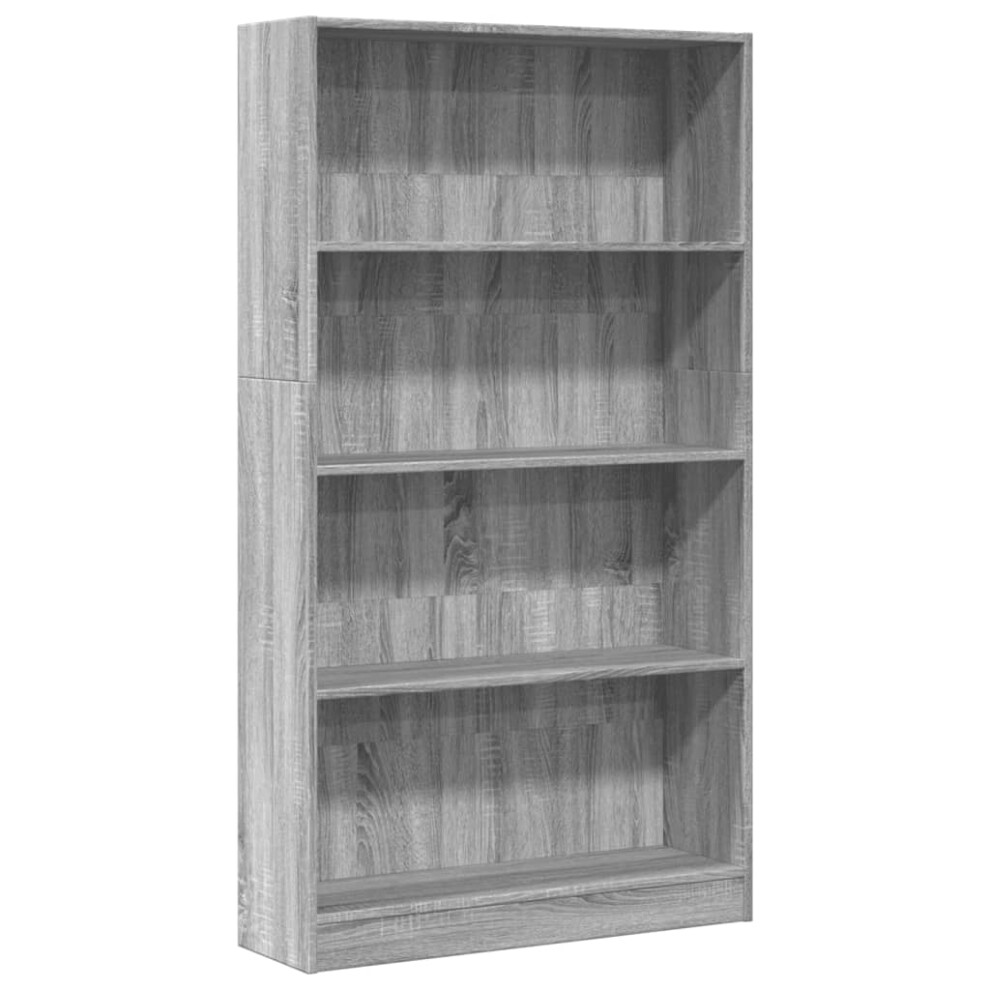 (grey sonoma, 80 x 24 x 143 cm) vidaXL Book Cabinet Display Rack Bookshelf Storage Shelf Rack Engineered Wood