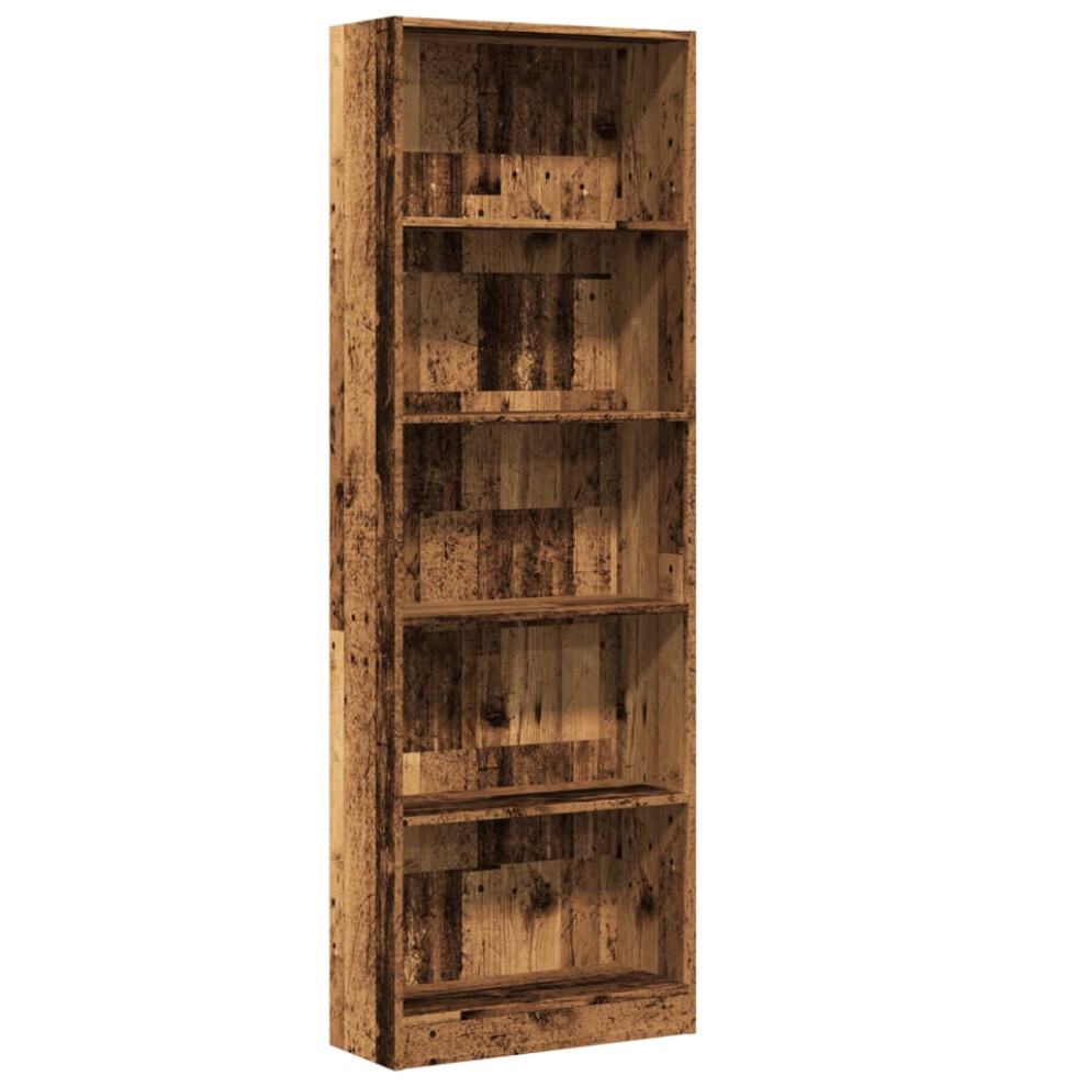 B&Q -  Bookcase Old Wood 60X24X176 Cm Engineered Wood - Image 3