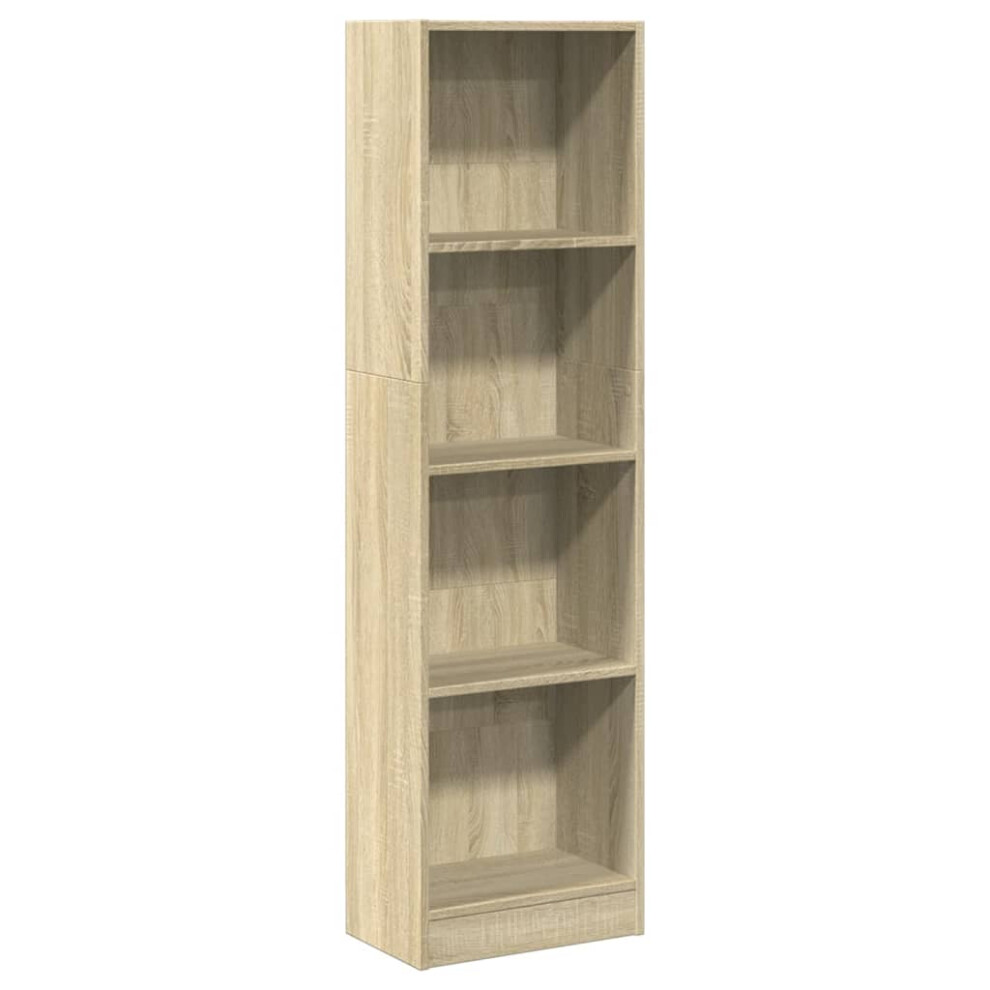 (sonoma oak, 40 x 24 x 143 cm) vidaXL Book Cabinet Display Rack Bookshelf Storage Shelf Rack Engineered Wood