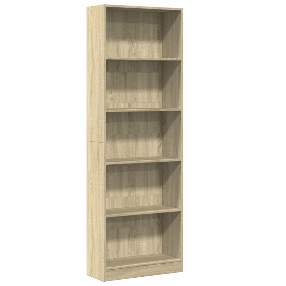 B&Q -  Bookcase Sonoma Oak 60X24X176 Cm Engineered Wood - Image 3