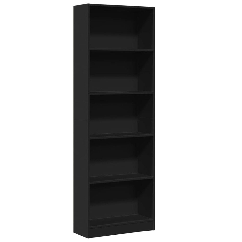 (black, 60 x 24 x 176 cm) vidaXL Book Cabinet Display Rack Bookshelf Storage Shelf Rack Engineered Wood