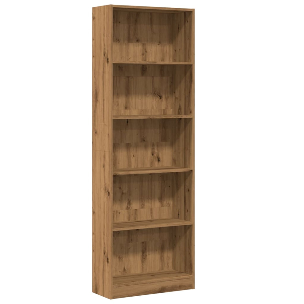 Vidaxl (Oak, 60 X 24 X 176 Cm) Book Cabinet Display Rack Bookshelf Storage Shelf Rack Engineered Wood Brown