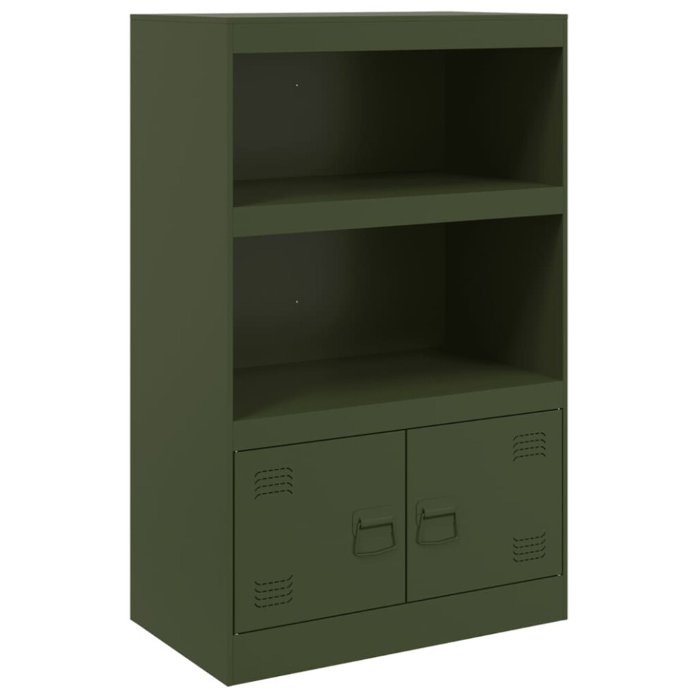 (olive green) vidaXL Sideboard Home Storage Cupboard Side Cabinet Highboard White Steel