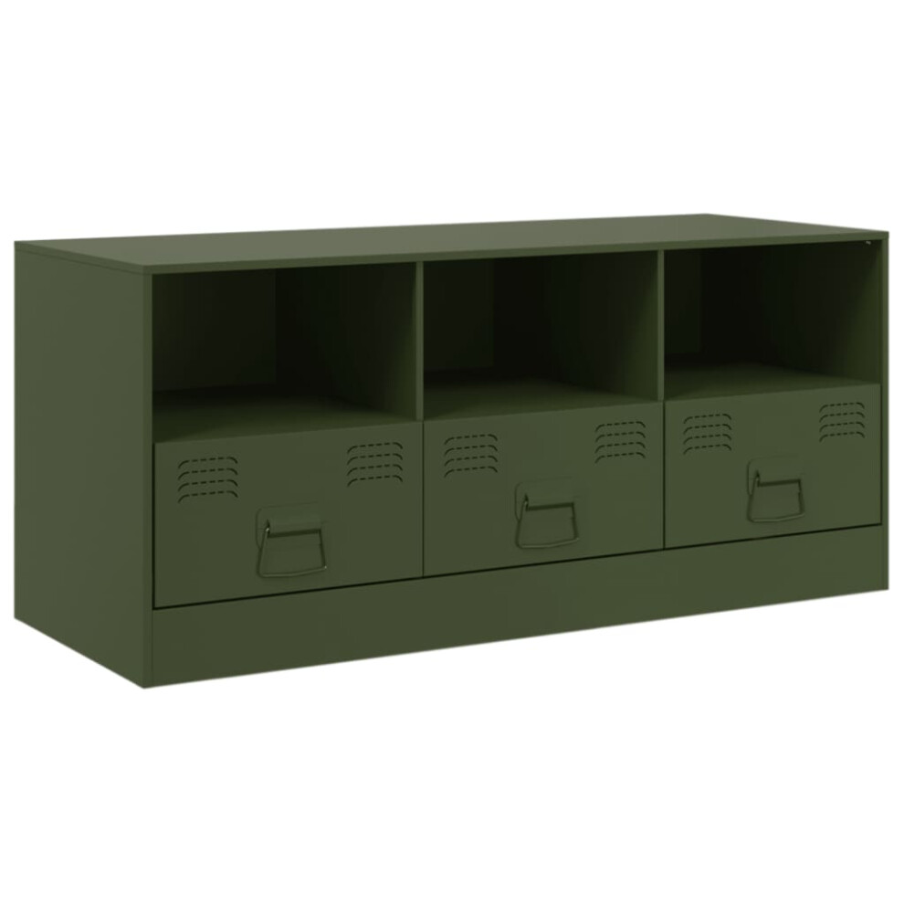 (olive green) vidaXL TV Cabinet TV Stand TV Unit Entertainment Centre Olive Green Steel