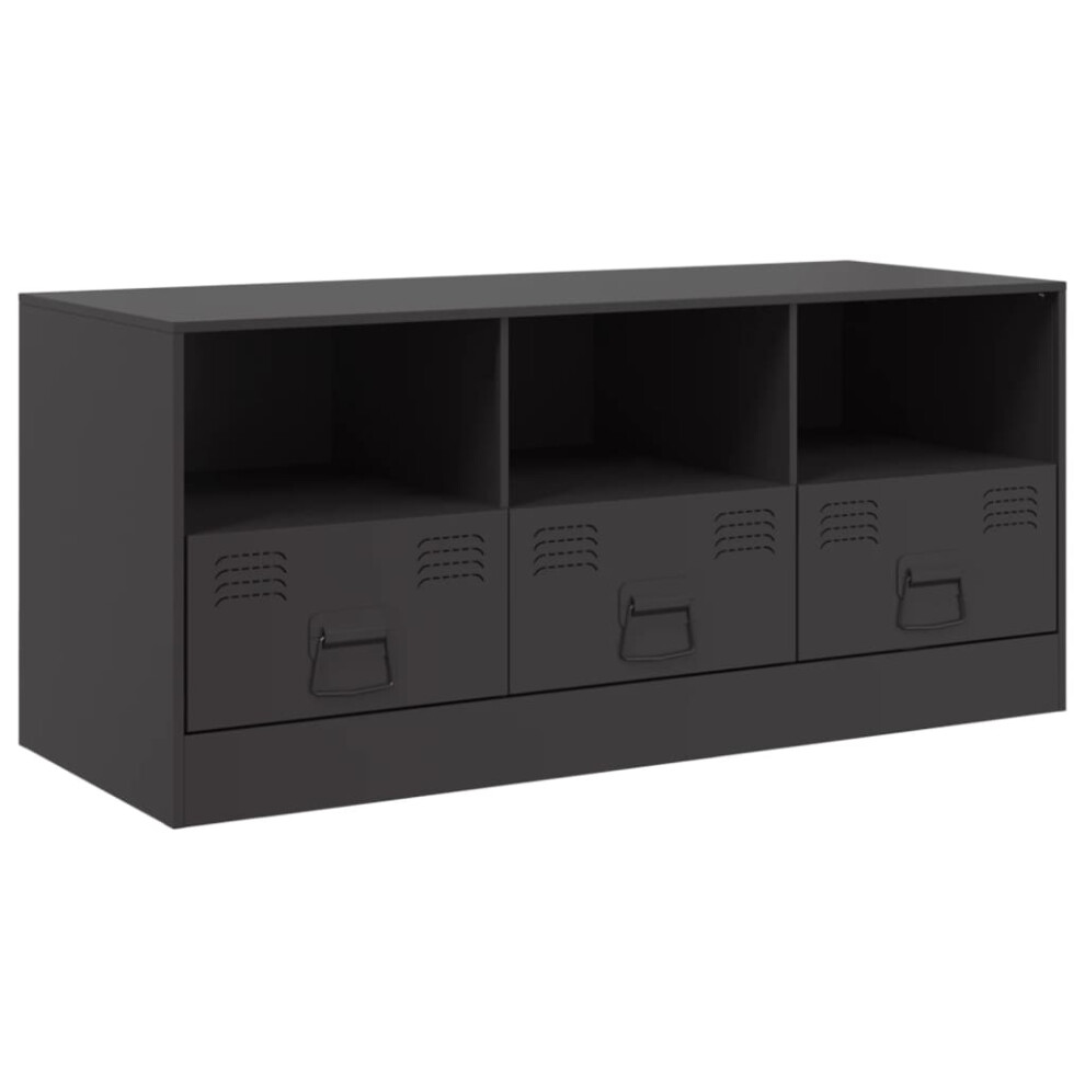 (black) vidaXL TV Cabinet TV Stand TV Unit Entertainment Centre Olive Green Steel