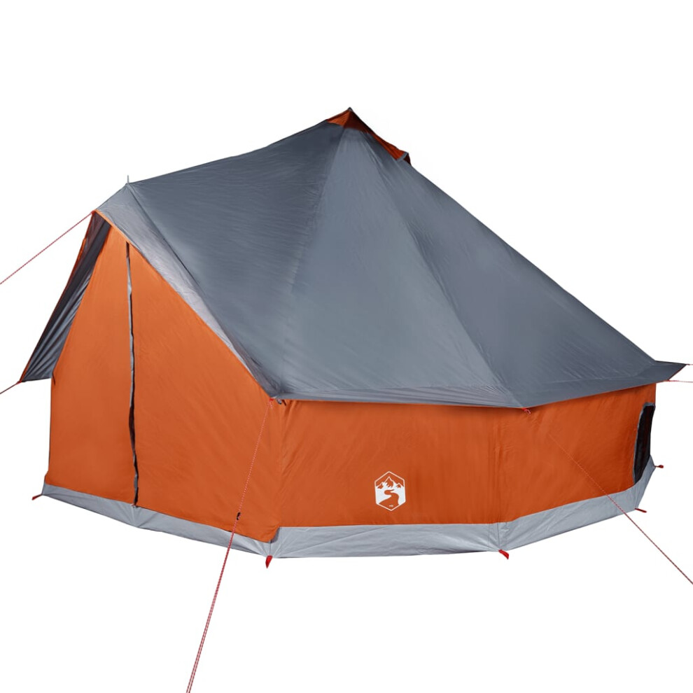 (grey And orange, 12-person) vidaXL Family Tent Tipi 8-Person Camping Tent Lightweight Tent Waterproof