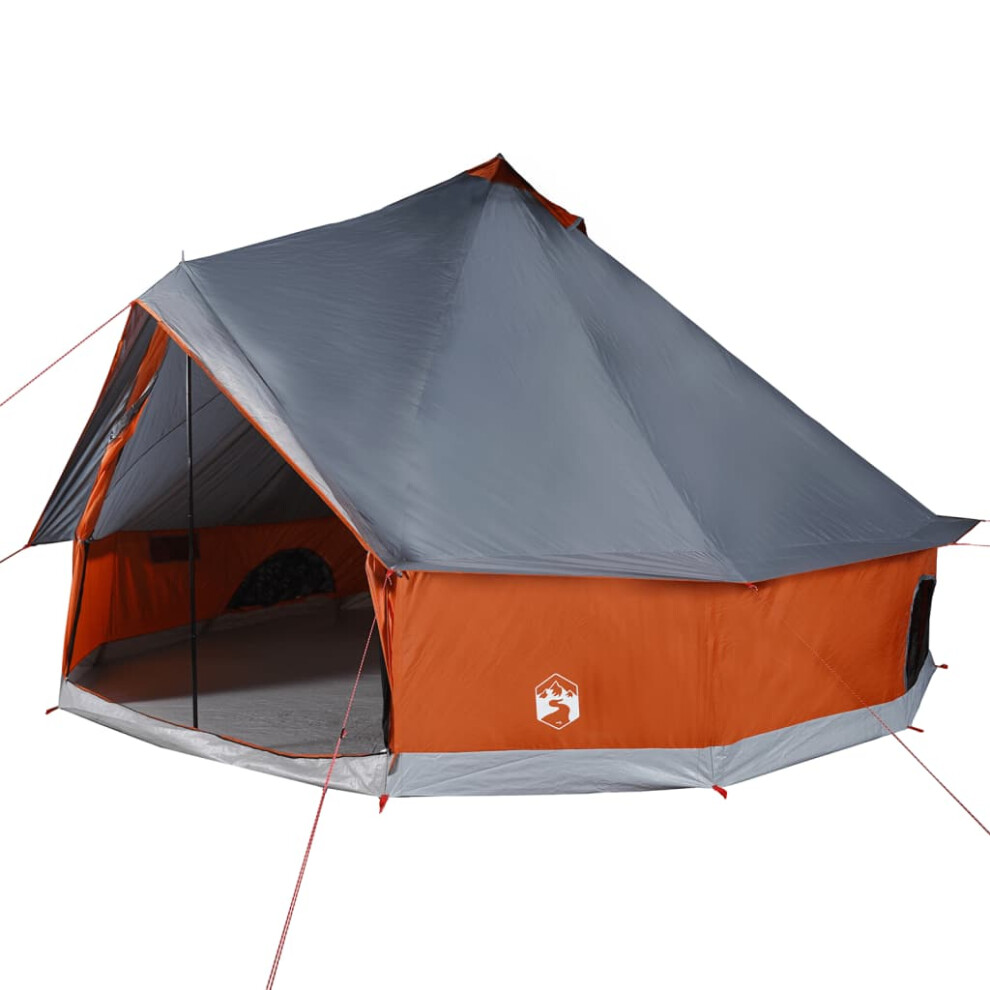 (grey and orange, 8-person) vidaXL Family Tent Tipi 8-Person Camping Tent Lightweight Tent Waterproof