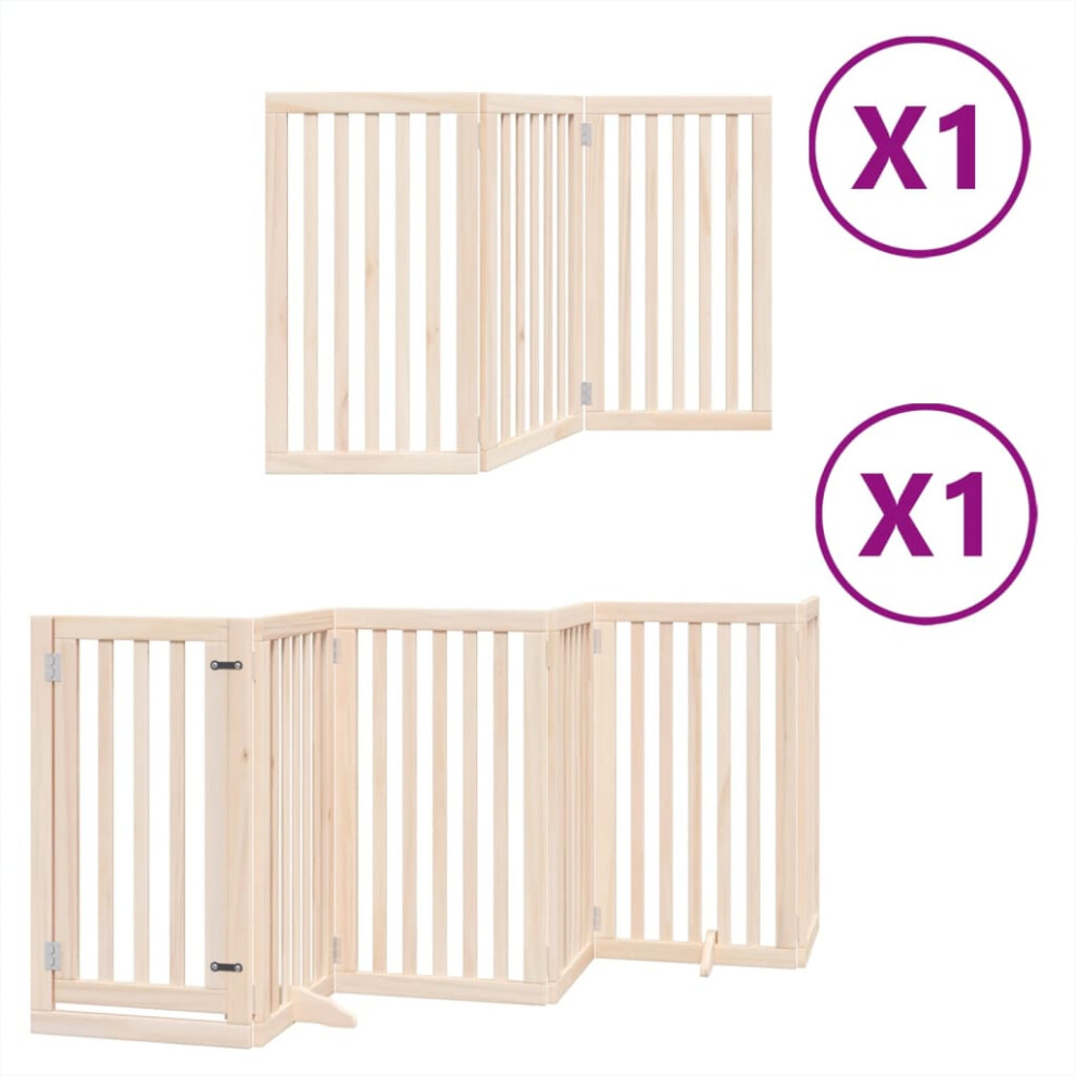 (natural, 50 x 90 x 2 cm/ 9 pcs) vidaXL Dog Gate with Door Foldable 9 Panels Dog Fence Pet Gate Poplar Wood