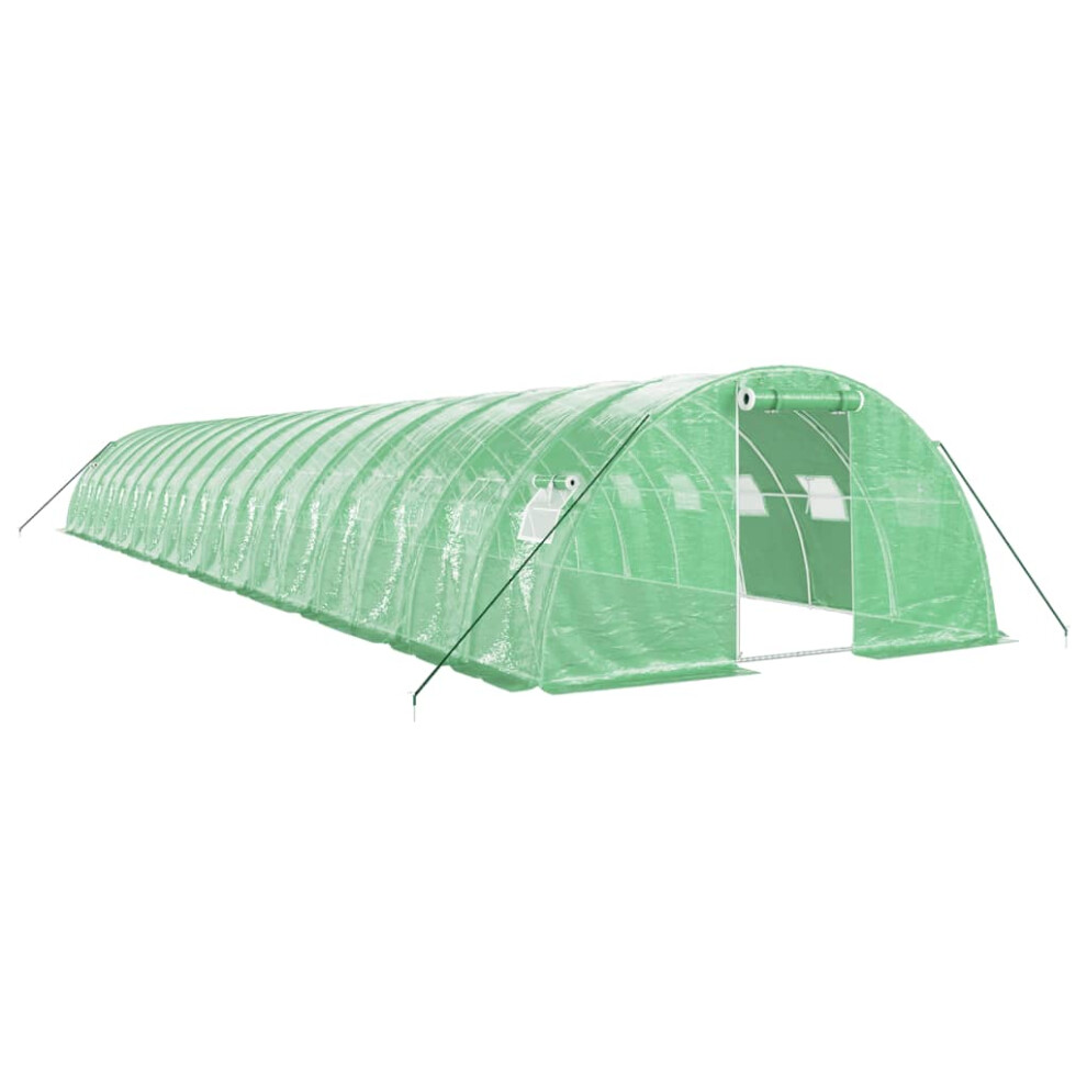 (green, 18 x 4 x 2 m) vidaXL Greenhouse Plant House with Steel Frame Polytunnel Greenhouse White