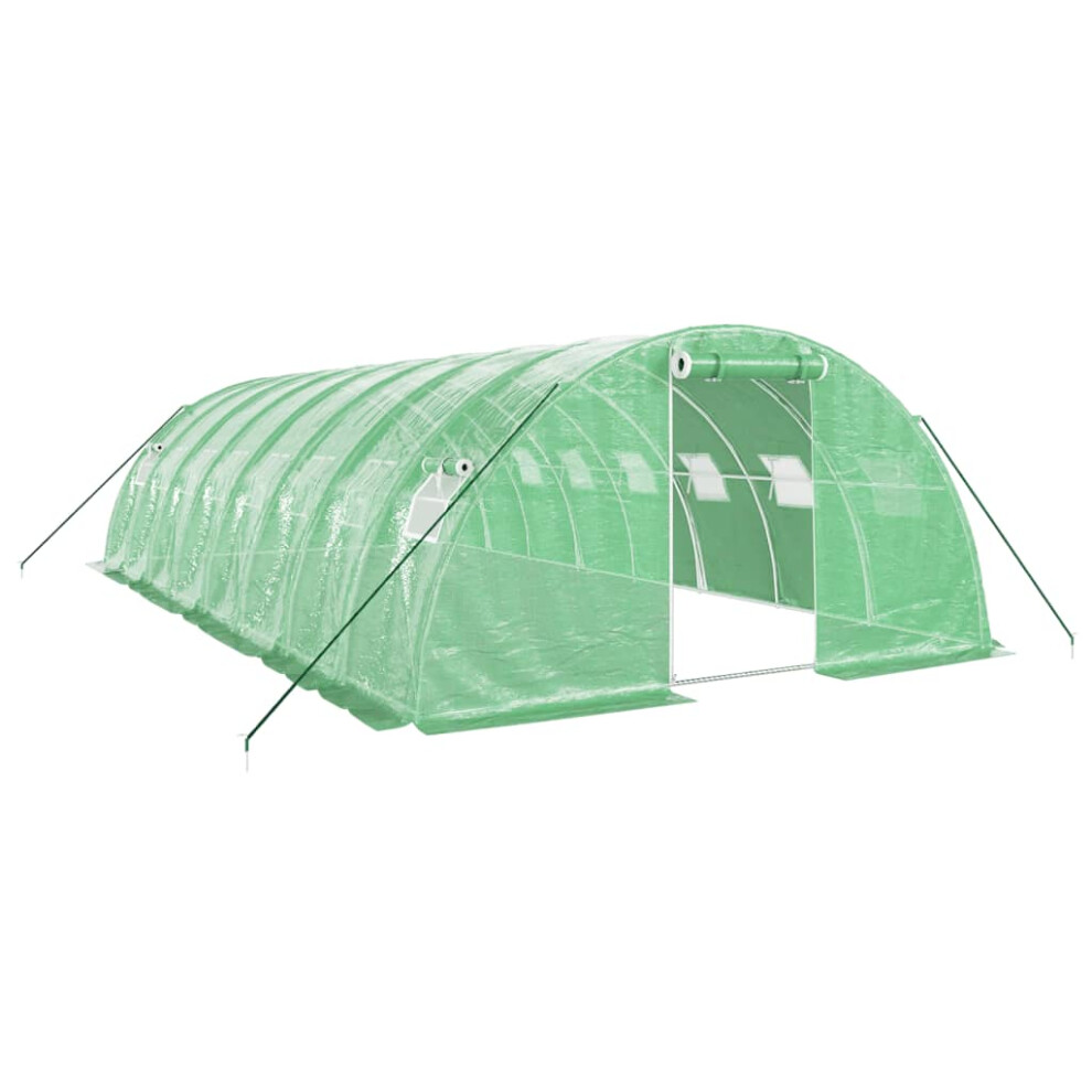 (green, 8 x 4 x 2 m) vidaXL Greenhouse Plant House with Steel Frame Polytunnel Greenhouse White