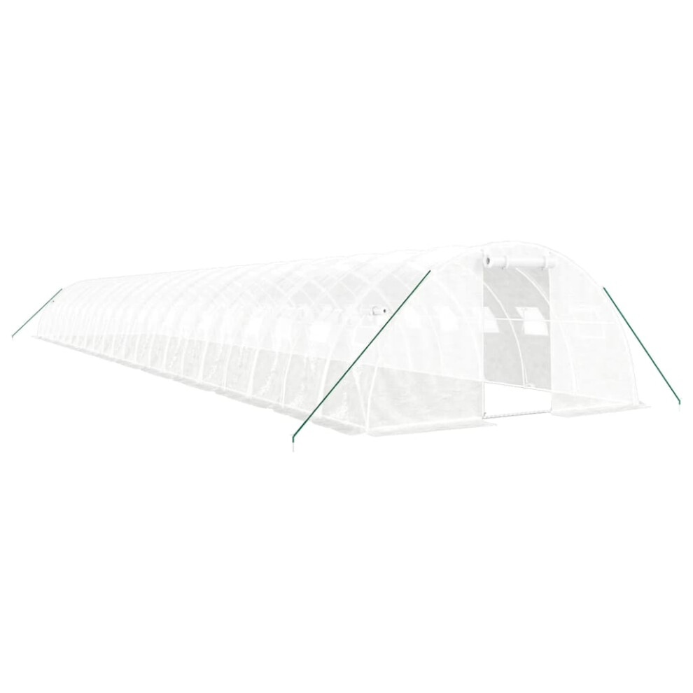 (white, 22 x 4 x 2 m) vidaXL Greenhouse Plant House with Steel Frame Polytunnel Greenhouse White