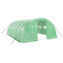 (green, 6 x 4 x 2 m) vidaXL Greenhouse Plant House with Steel Frame Polytunnel Greenhouse White