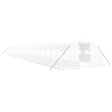 (white, 24 x 4 x 2 m) vidaXL Greenhouse Plant House with Steel Frame Polytunnel Greenhouse White