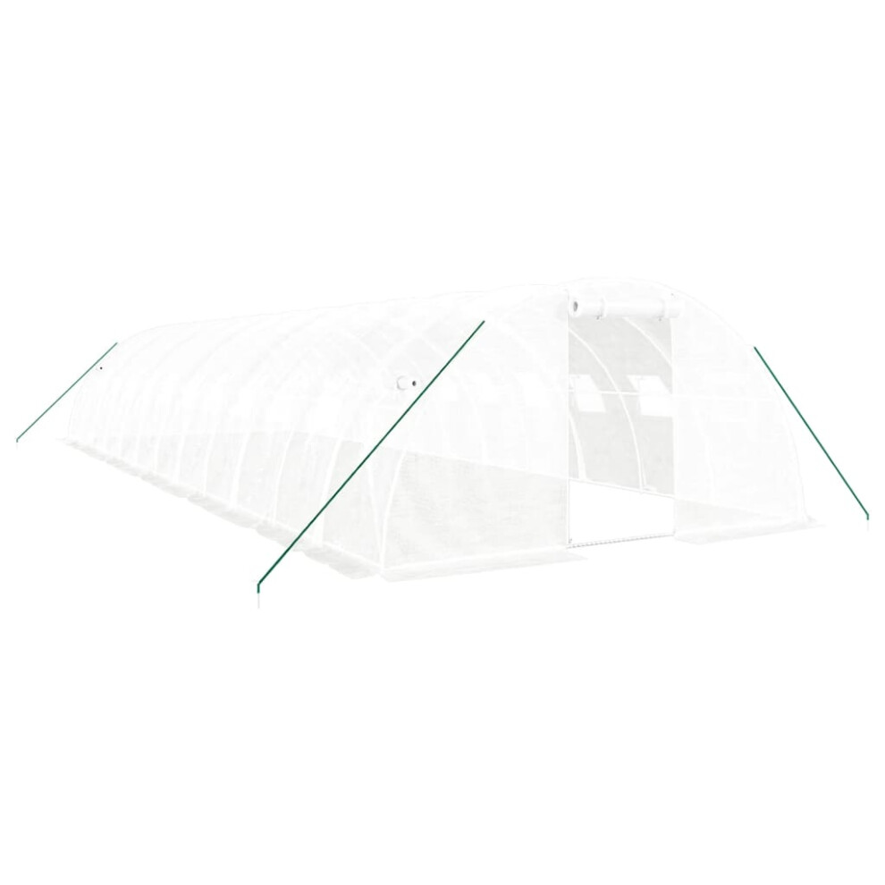 Vidaxl (White, 12 X 4 X 2 M) Greenhouse Plant House With Steel Frame Polytunnel Greenhouse White