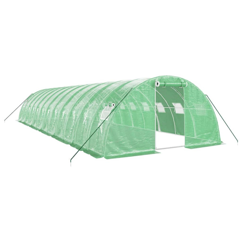 (green, 12 X 4 X 2 m) vidaXL Greenhouse Plant House With Steel Frame Polytunnel Greenhouse White