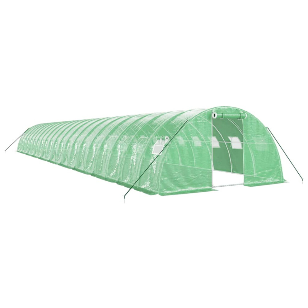 (green, 20 x 4 x 2 m) vidaXL Greenhouse Plant House with Steel Frame Polytunnel Greenhouse White