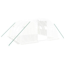 (white, 4 x 4 x 2 m) vidaXL Greenhouse Plant House with Steel Frame Polytunnel Greenhouse White