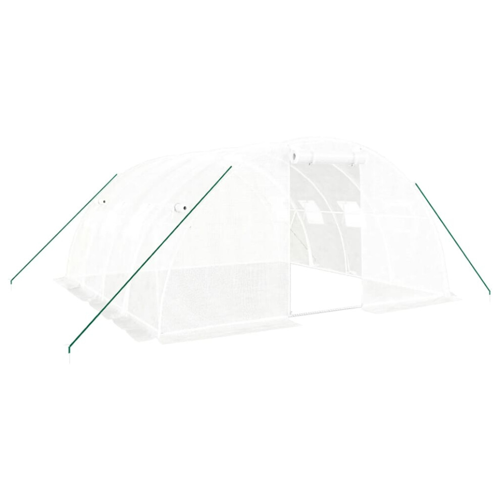 Vidaxl (, 4 X 4 X 2 M) Greenhouse Plant House With Steel Frame Polytunnel Greenhouse White
