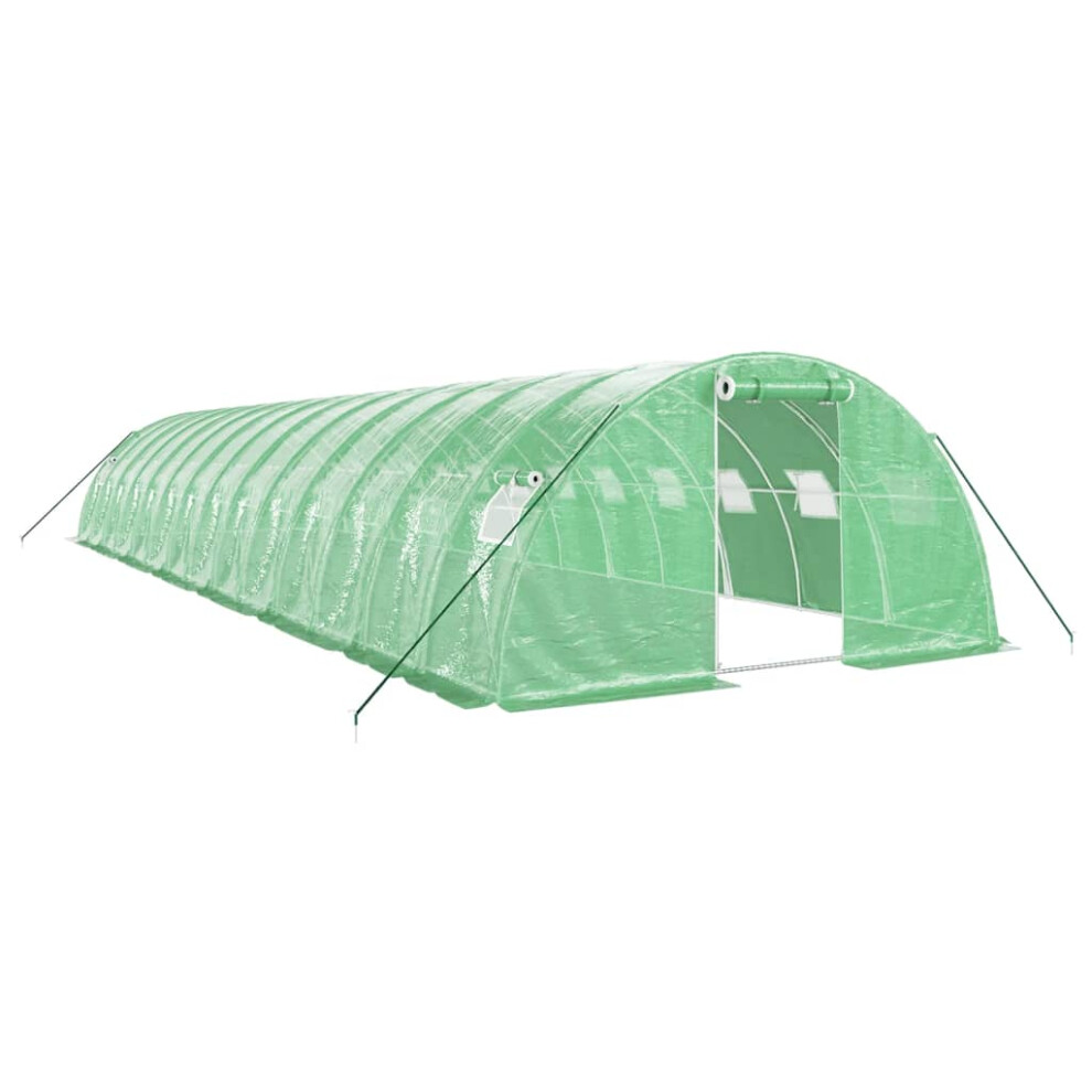 Vidaxl (Green, 14 X 4 X 2 M) Greenhouse Plant House With Steel Frame Polytunnel Greenhouse White