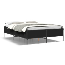 (160 x 200 cm/ 44 cm) vidaXL Bed Frame Home Bed Base Mattress Foundation Engineered Wood and Metal