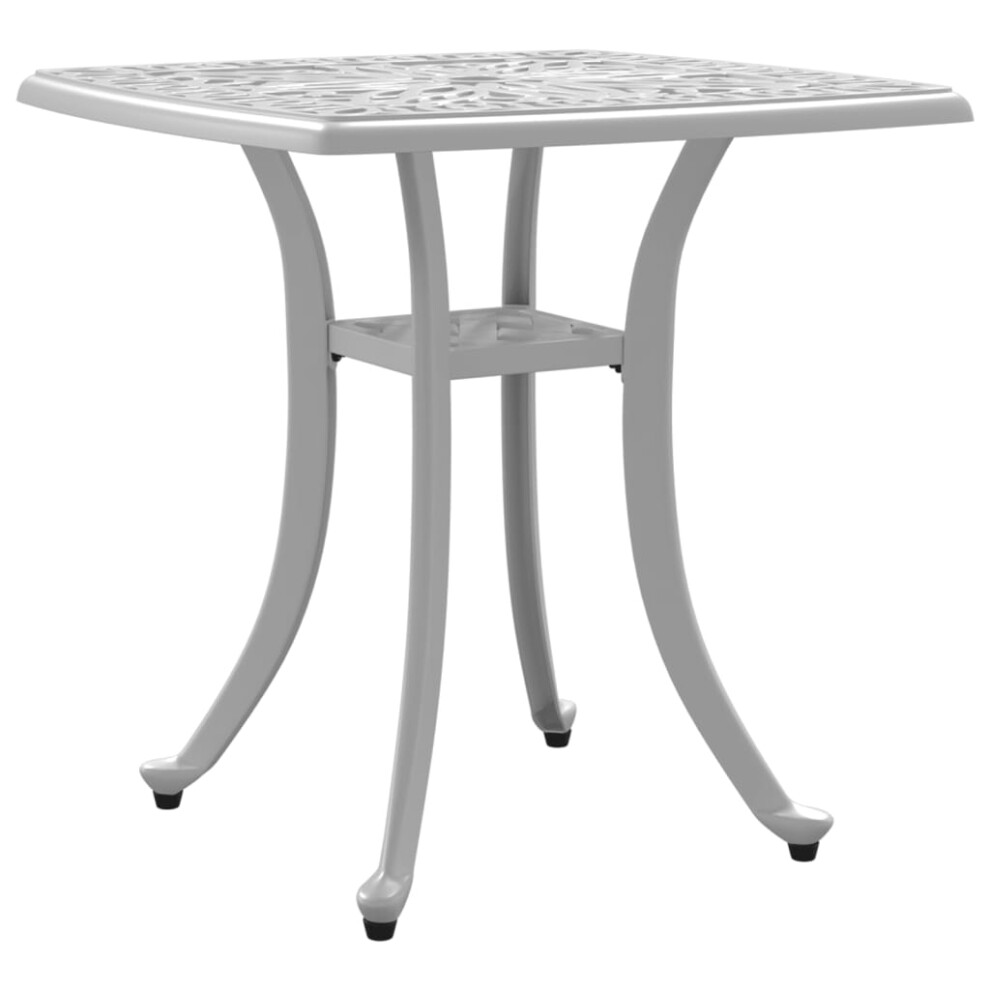 (white) vidaXL Garden Table Outdoor Dining Table Patio Side Table White Cast Aluminium