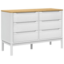 (white) vidaXL Chest of Drawers Storage Drawers Cabinet Sideboard Solid Wood Pine