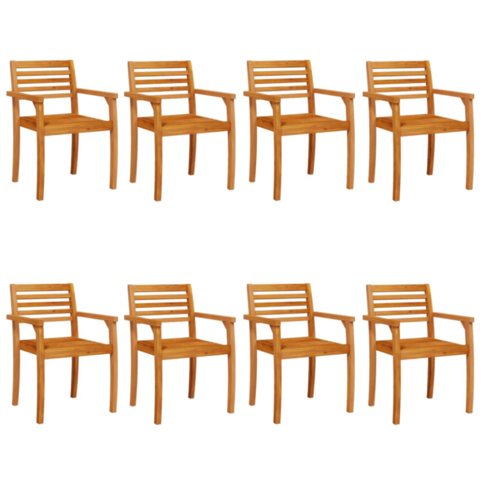 (8 pcs) vidaXL Garden Chairs Outdoor Chair Balcony Dining Chair Solid Wood Acacia