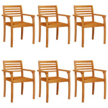(6 pcs) vidaXL Garden Chairs Outdoor Chair Balcony Dining Chair Solid Wood Acacia