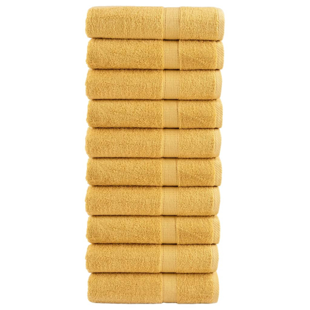 (gold, 70 x 140 cm/ 10 pcs) vidaXL Premium Sauna Towels Guest Bath Towel 10 pcs Gold 600gsm 100% Cotton