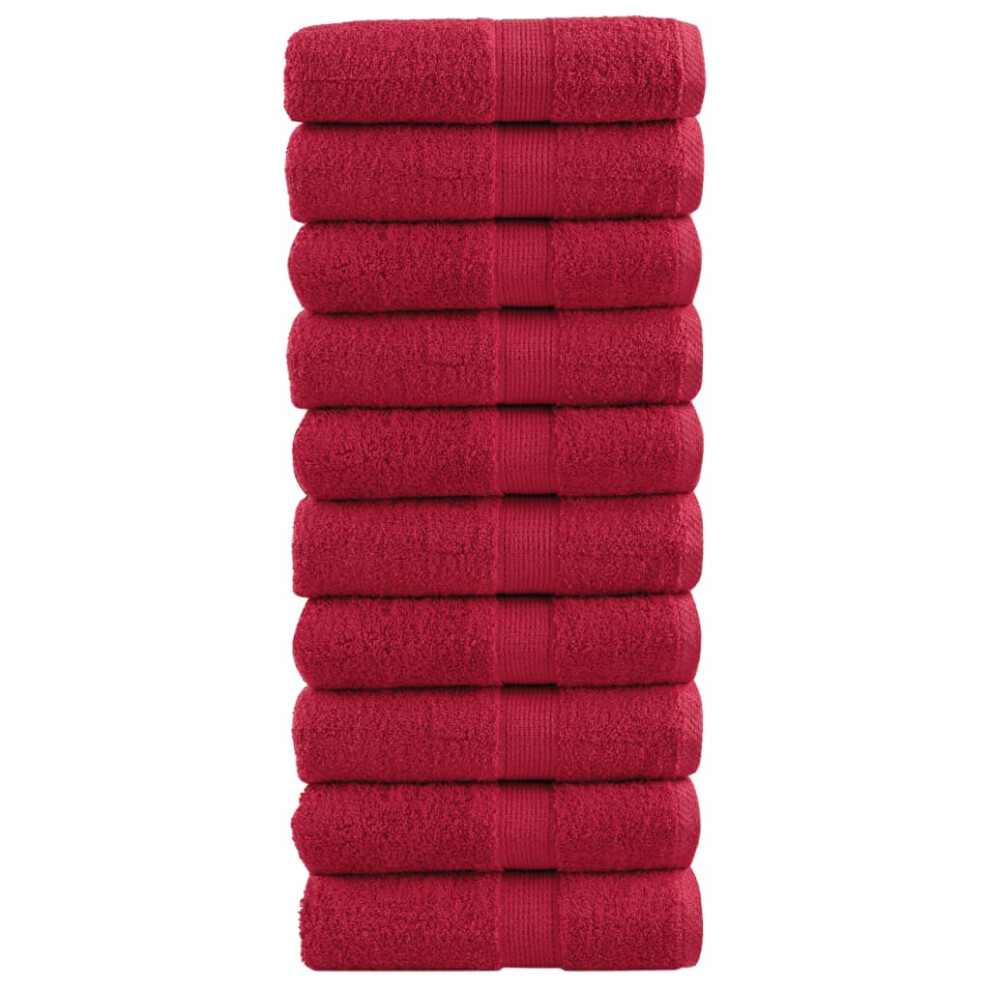 (red, 30 x 30 cm/ 10 pcs) vidaXL Premium Sauna Towels Guest Bath Towel 10 pcs Gold 600gsm 100% Cotton