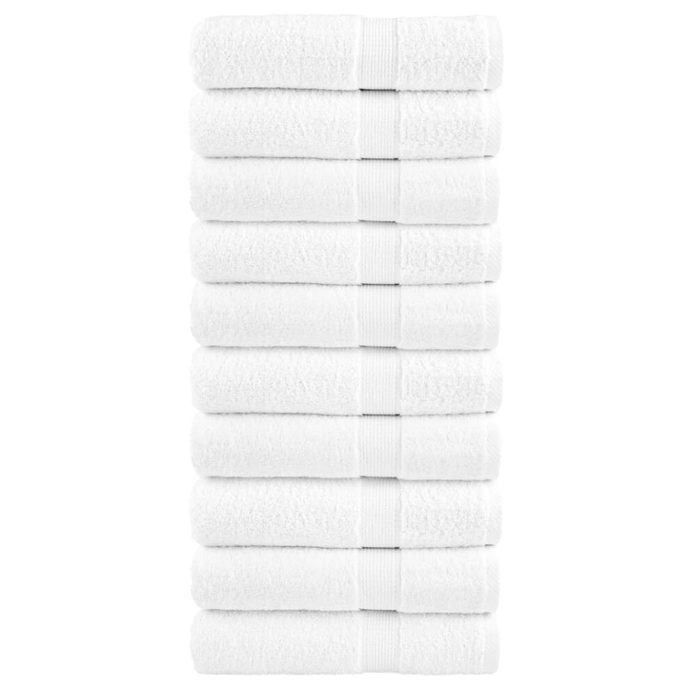 Vidaxl (White, 70 X 140 Cm/ 10 Pcs) Premium Sauna Towels Guest Bath Towel 10 Pcs Gold 600Gsm 100% Cotton
