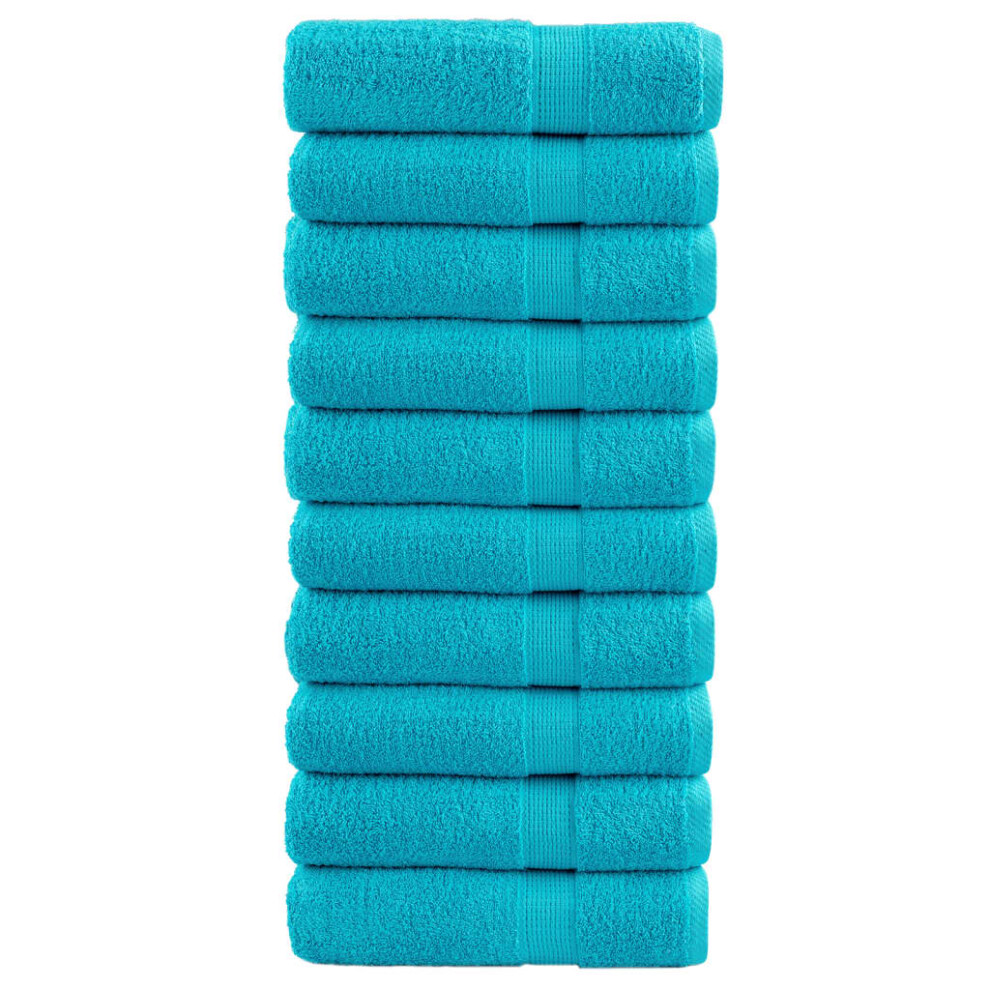 Vidaxl (Turquoise, 50 X 100 Cm/ 10 Pcs) Premium Sauna Towels Guest Bath Towel 10 Pcs Gold 600Gsm 100% Cotton
