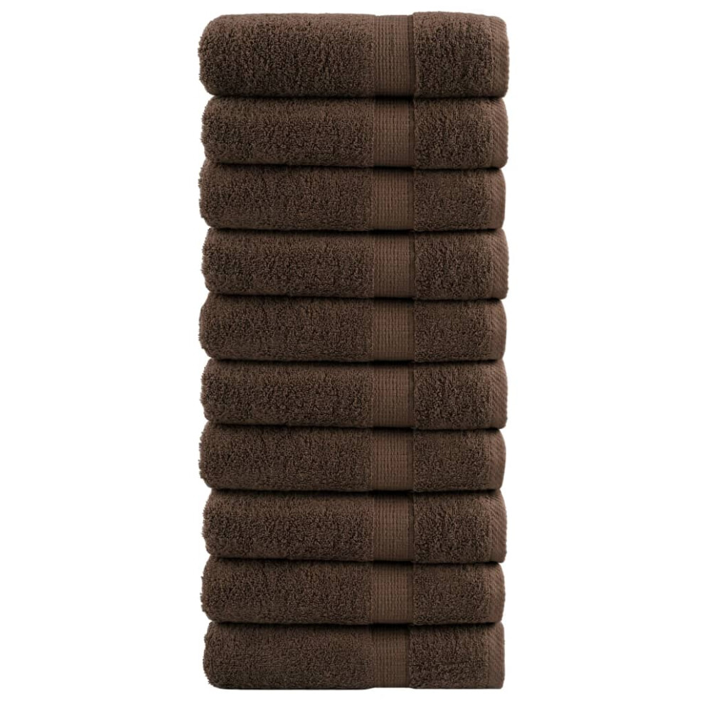 Vidaxl (Brown, 100 X 150 Cm/ 10 Pcs) Premium Sauna Towels Guest Bath Towel 10 Pcs Gold 600Gsm 100% Cotton