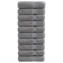 vidaXL Premium Badetücher SOLUND 10 Stk. Grau 100x150 cm 600 g/m²