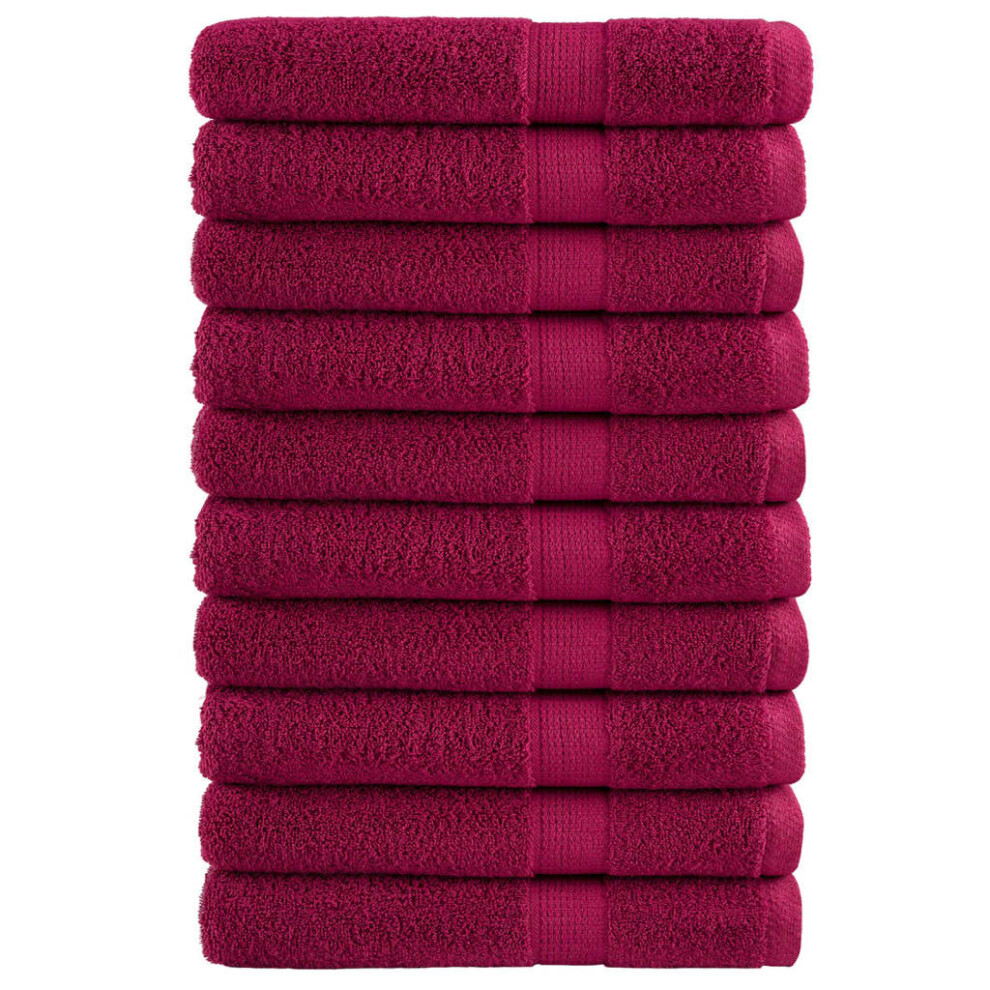 (bordeaux, 100 X 200 cm/ 10 pcs) vidaXL Premium Sauna Towels Guest Bath Towel 10 Pcs Gold 600gsm 100% Cotton