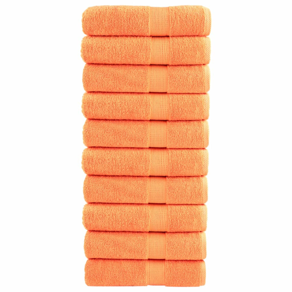 Vidaxl (Orange, 100 X 150 Cm/ 10 Pcs) Premium Sauna Towels Guest Bath Towel 10 Pcs Gold 600Gsm 100% Cotton