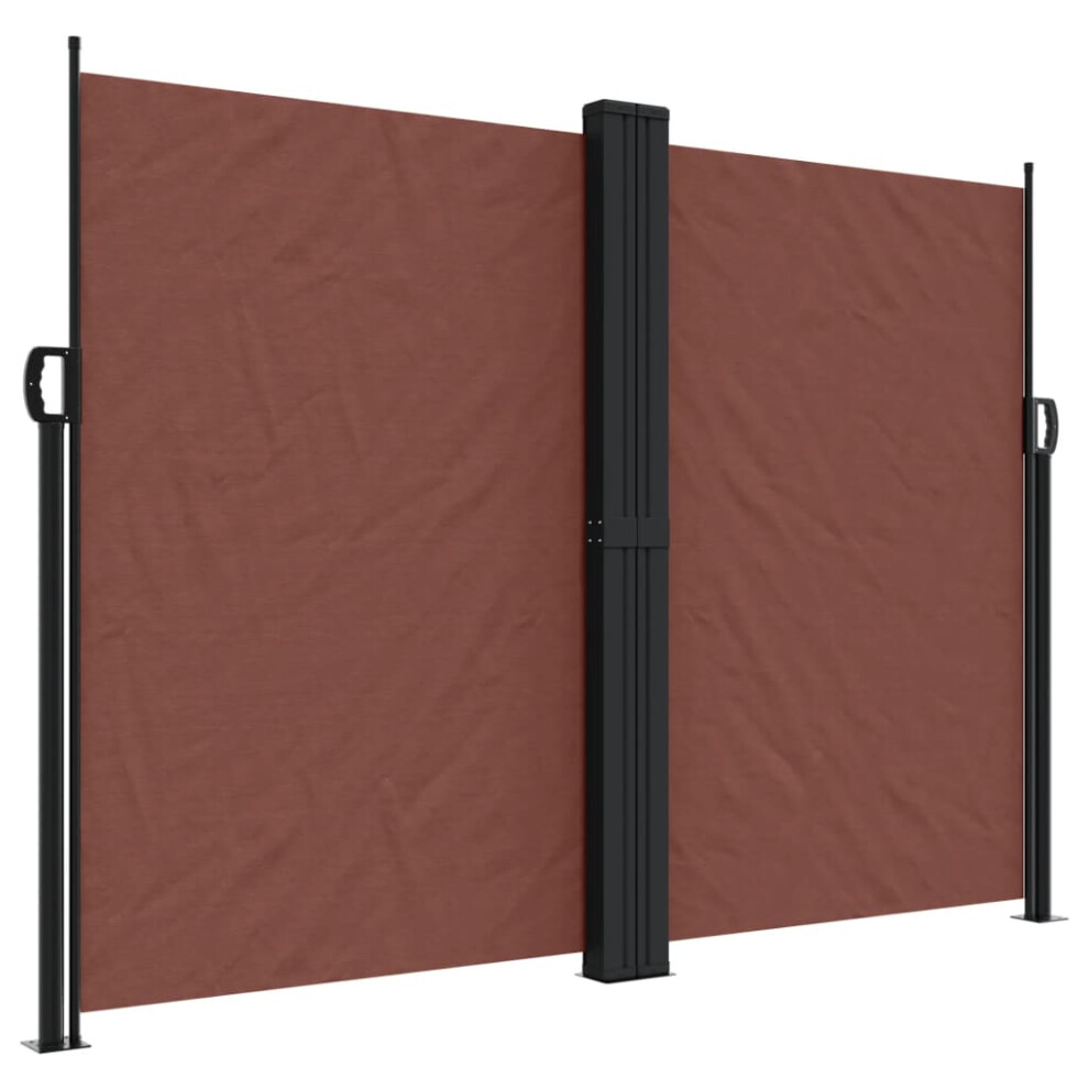 Vidaxl (Brown, 180 X 1000 Cm) Retractable Side Awning Outdoor Privacy Screen Balcony Sunshade Shelter