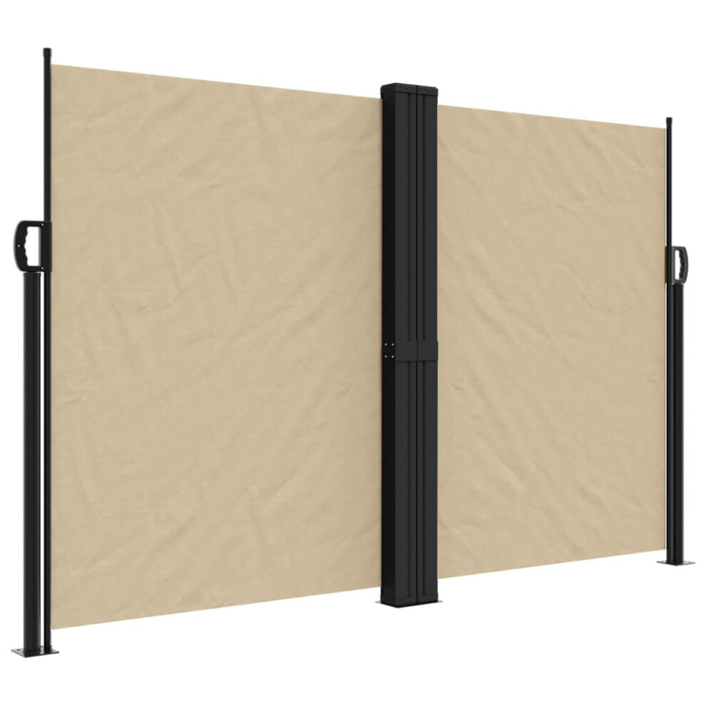Vidaxl (, 160 X 1200 Cm) Retractable Side Awning Outdoor Privacy Screen Balcony Sunshade Shelter Beige