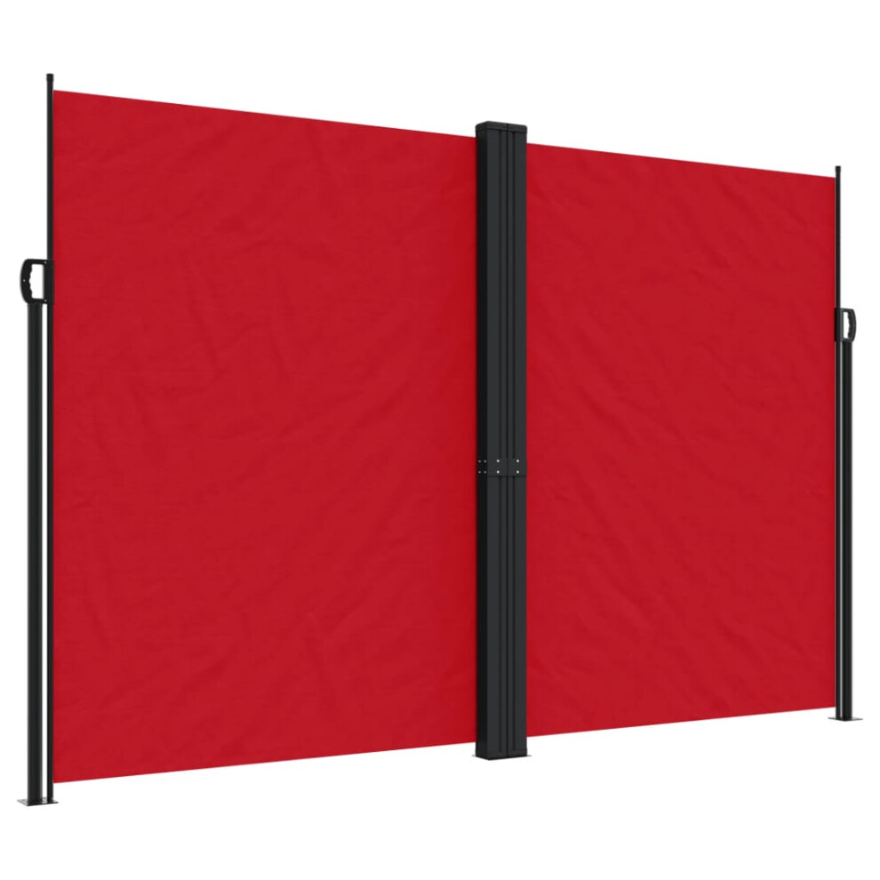 Vidaxl (Red, 220 X 600 Cm) Retractable Side Awning Outdoor Privacy Screen Balcony Sunshade Shelter