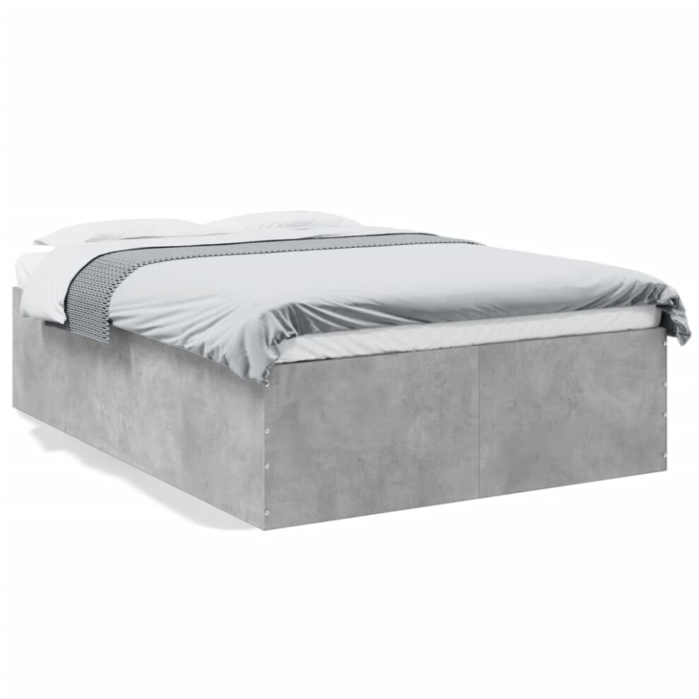 Vidaxl (Concrete Grey, 120 X 190 Cm/ 45 Cm) Bed Frame Home Bed Base Bedstead Brown Oak 140X190 Cm Engineered Wood