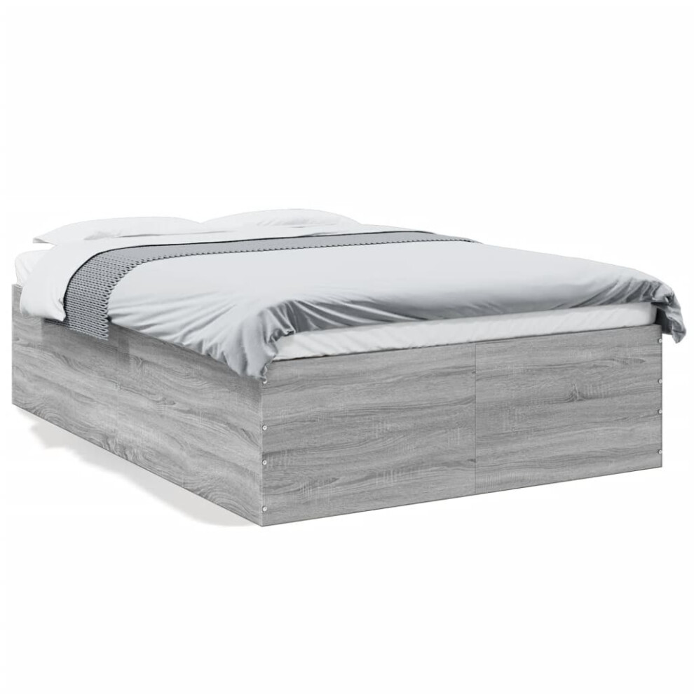 Vidaxl (Grey Sonoma, 120 X 190 Cm/ 45 Cm) Bed Frame Home Bed Base Bedstead Brown Oak 140X190 Cm Engineered Wood